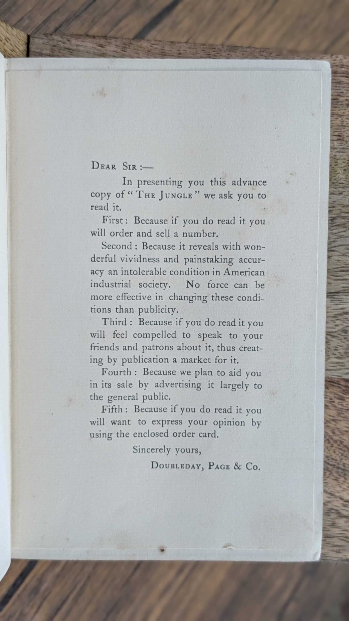 The Jungle (1906) — Upton Sinclair — Advance Copy - Image 4