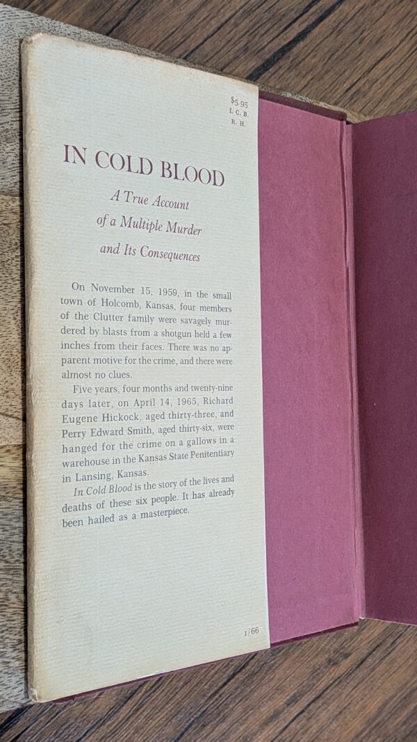 In Cold Blood (1965) — Truman Capote — First Edition | First Printing